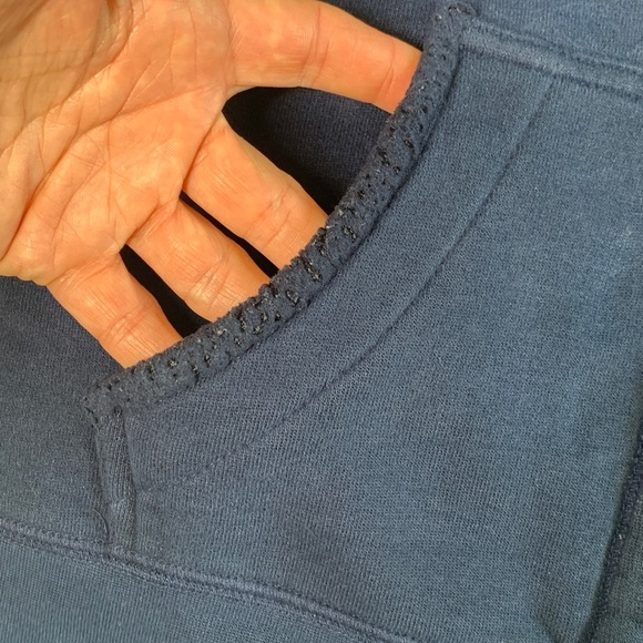 LL Bean navy blue zip up sweatshirt with velvet accents size small - Picture 7 of 10